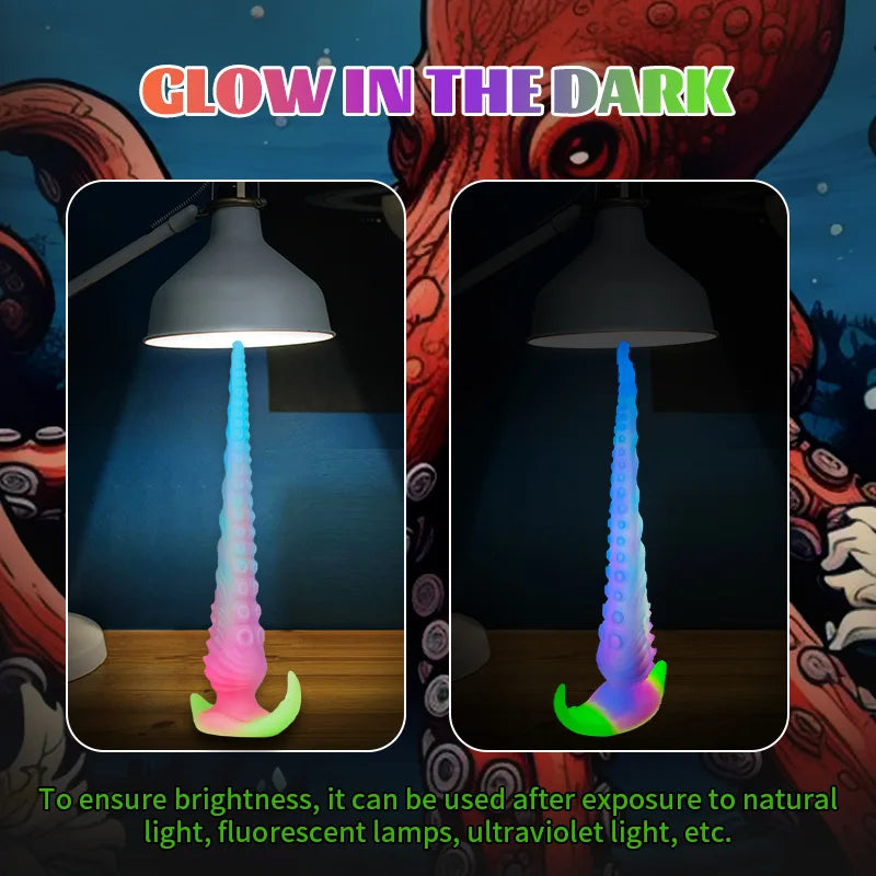 1pc Silicone Tentacle Anal Plug Butt Plug Luminous Anal Sex Toys for Women Men Prostate Vaginal Training Adult Sex Toys & Games
