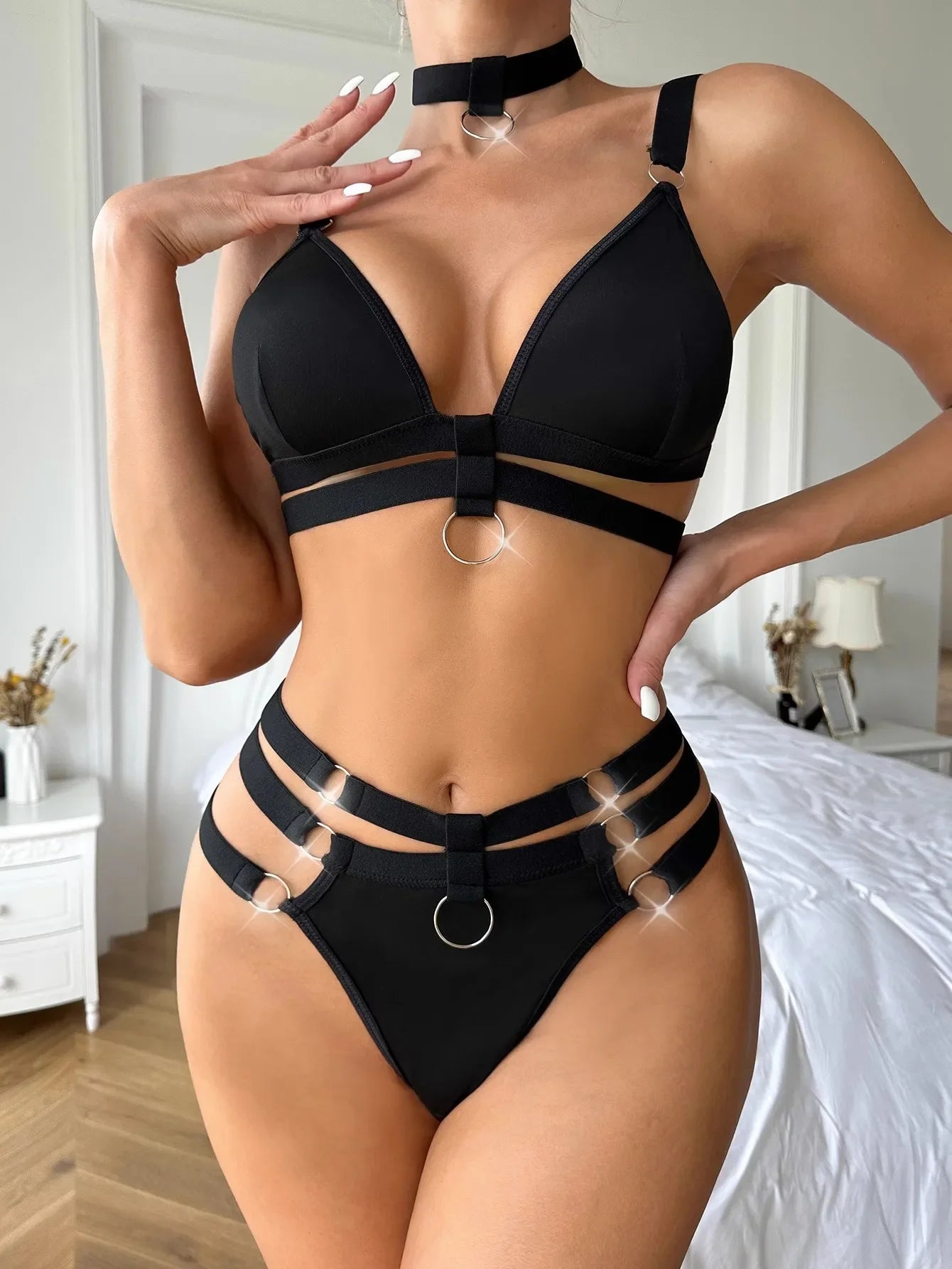 Women Sexy Lingerie Seamless Bandage Push Up Bra and Panty Set Sexy Babydoll Erotic Underwear Adult Langerie