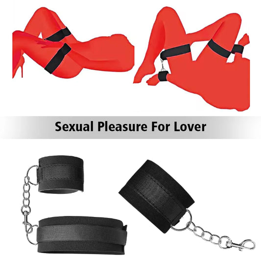 Sex Bondage wrist and thigh BDSM adjustable leg strap handboeien suitable for couples beginner SM games