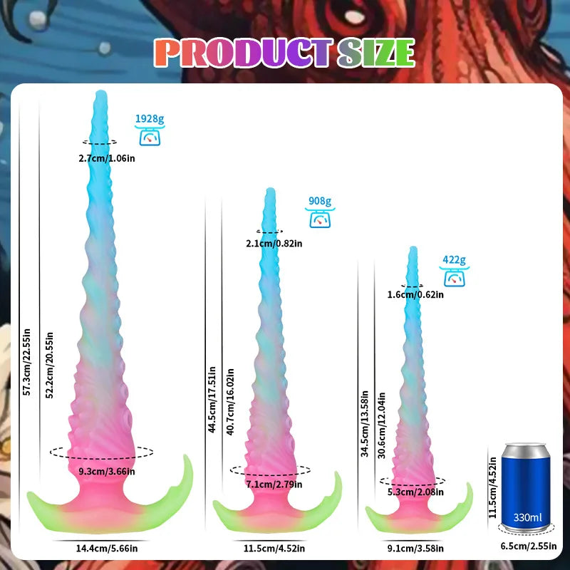 1pc Silicone Tentacle Anal Plug Butt Plug Luminous Anal Sex Toys for Women Men Prostate Vaginal Training Adult Sex Toys & Games