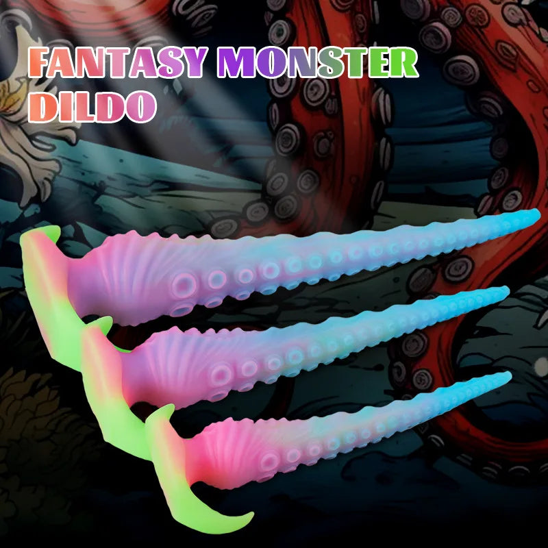 1pc Silicone Tentacle Anal Plug Butt Plug Luminous Anal Sex Toys for Women Men Prostate Vaginal Training Adult Sex Toys & Games